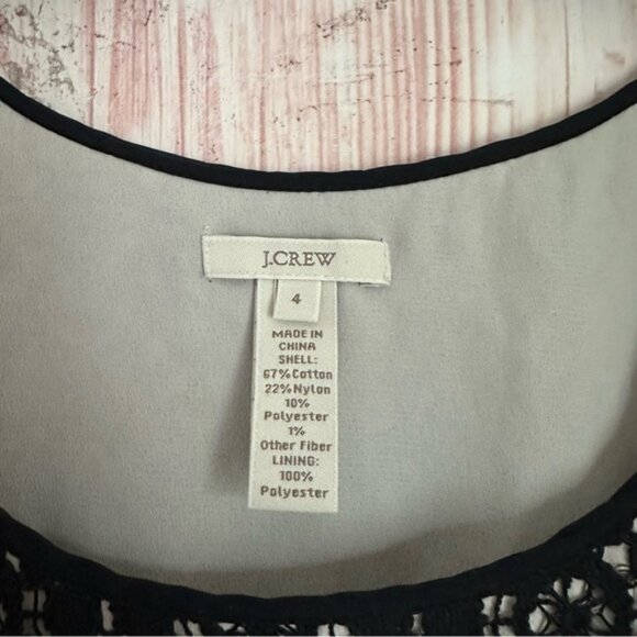 J. Crew Leslie Black Eyelet Crochet Lace Dressy Tank Top - Picture 6 of 10